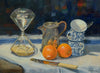 Timer, Pewter Pot, Oranges, Knife and Cups, by Peter Barker
