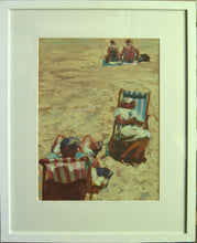Load image into Gallery viewer, Same painting showing the picture framed behind glass with a mount and white moulding.