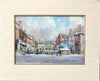 Classic w/c of Oakham Market place by Alan Oliver. Mounted Size 16 x 20 ins with cream mount and gold insert