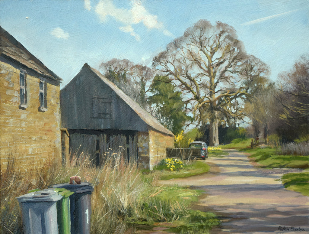 Bin Day at the Farm, Ayston, by Peter barker RSMA