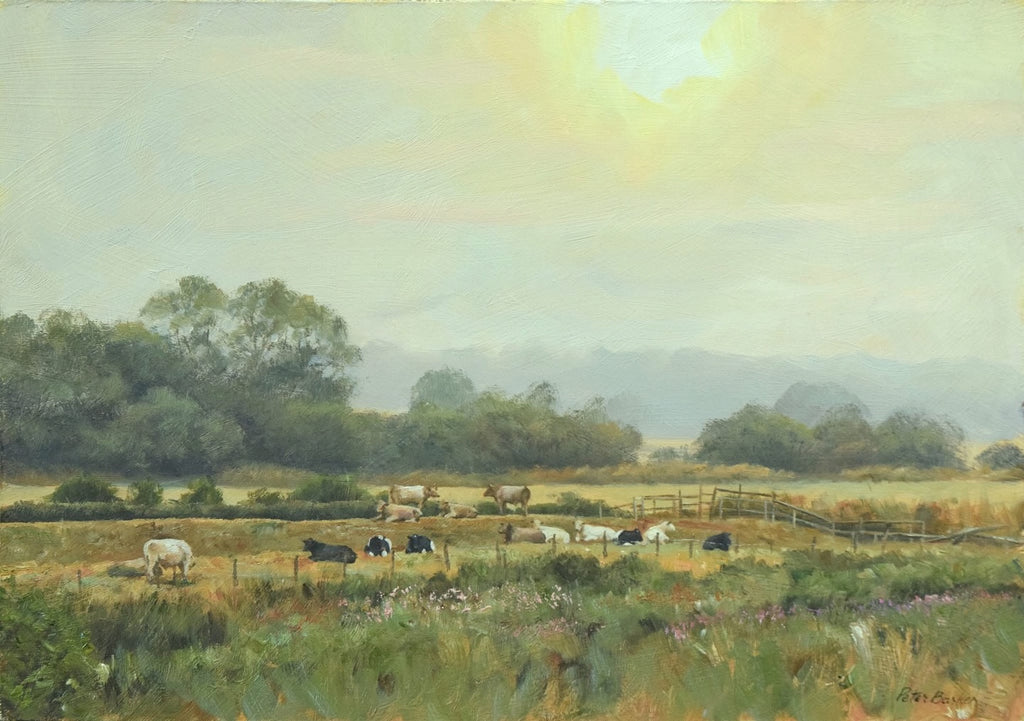 Chewing the Cud at Uffington, by Peter Barker RSMA - P E T E R     B A R K E R     F I N E     A R T 