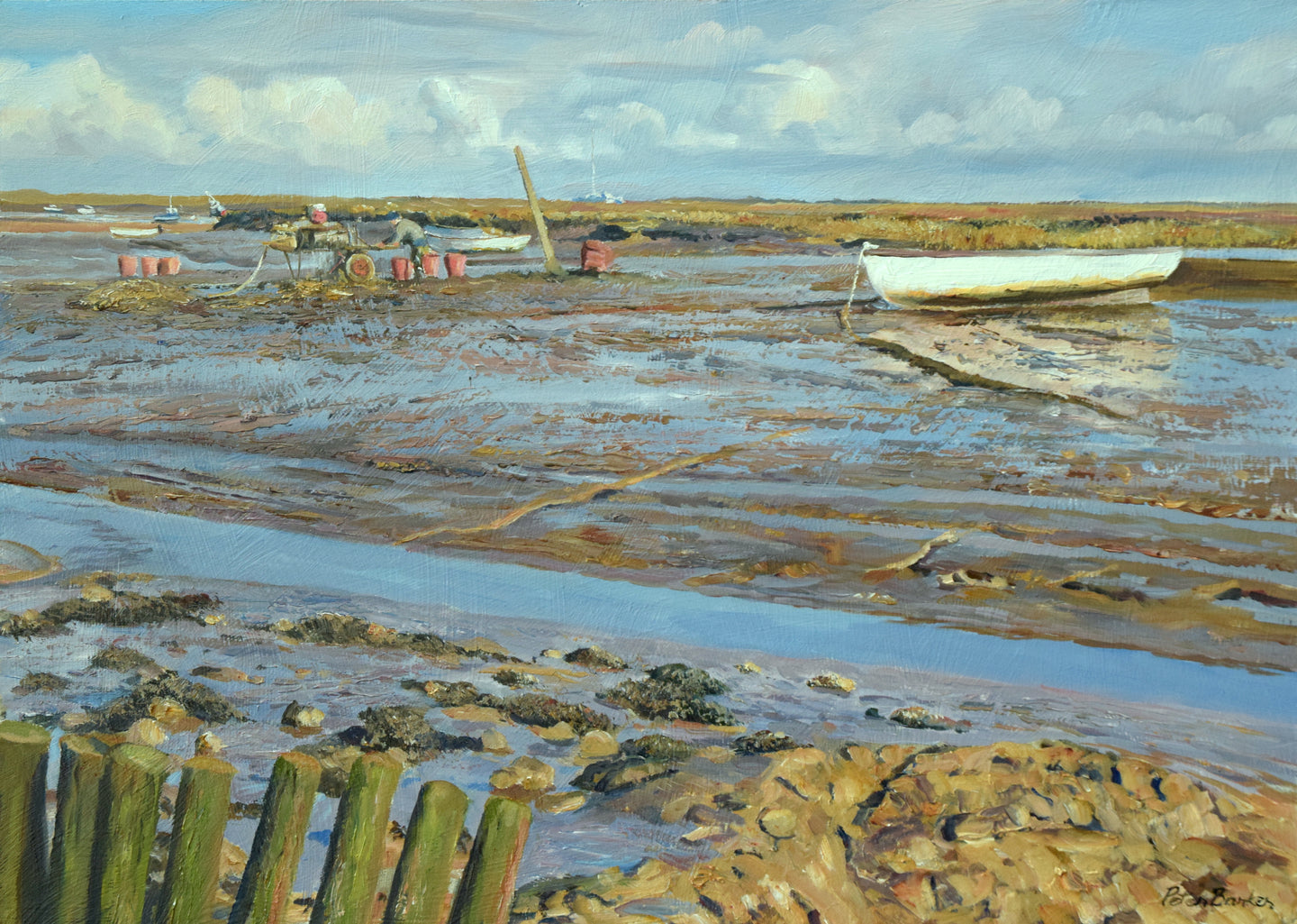 Cleaning the Mussels, by Peter Barker RSMA