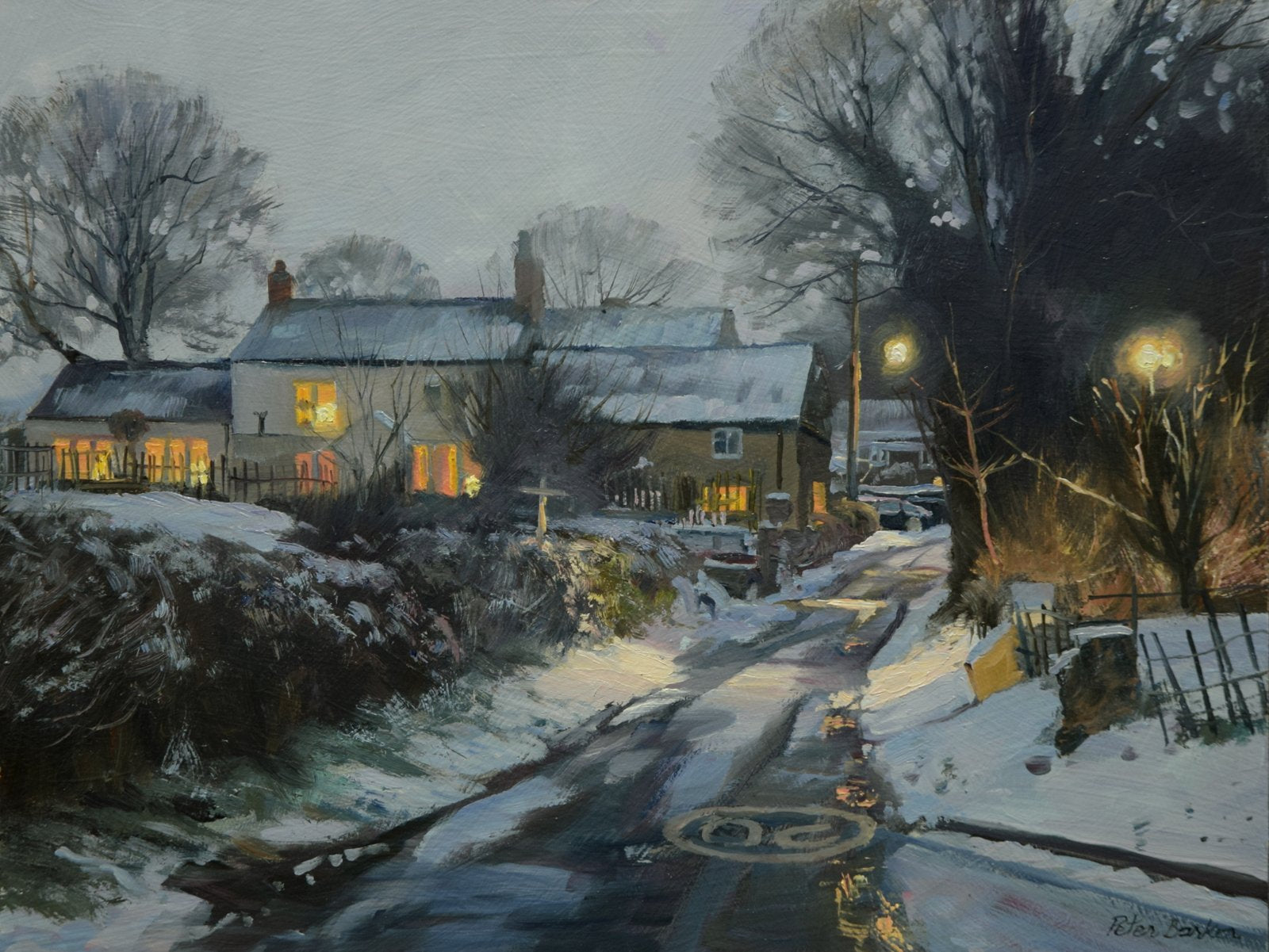 Dusk, Pinfold Lane, by Peter Barker – P E T E R B A R K E R F I N E A R T