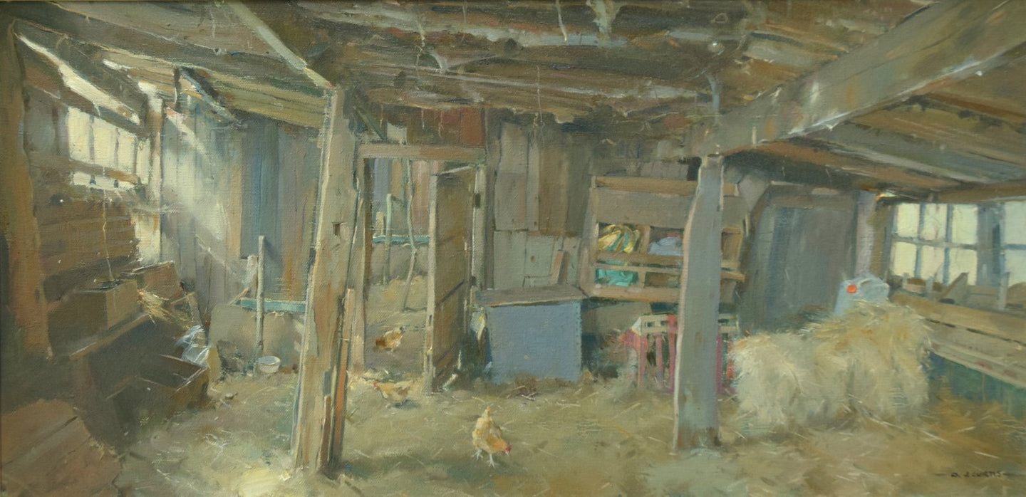 Gleaners in an Ancient Barn, by David Curtis ROI RSMA