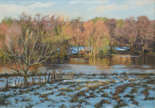 Load image into Gallery viewer, January, Holywell Lake, by Peter Barker RSMA - P E T E R     B A R K E R     F I N E     A R T 
