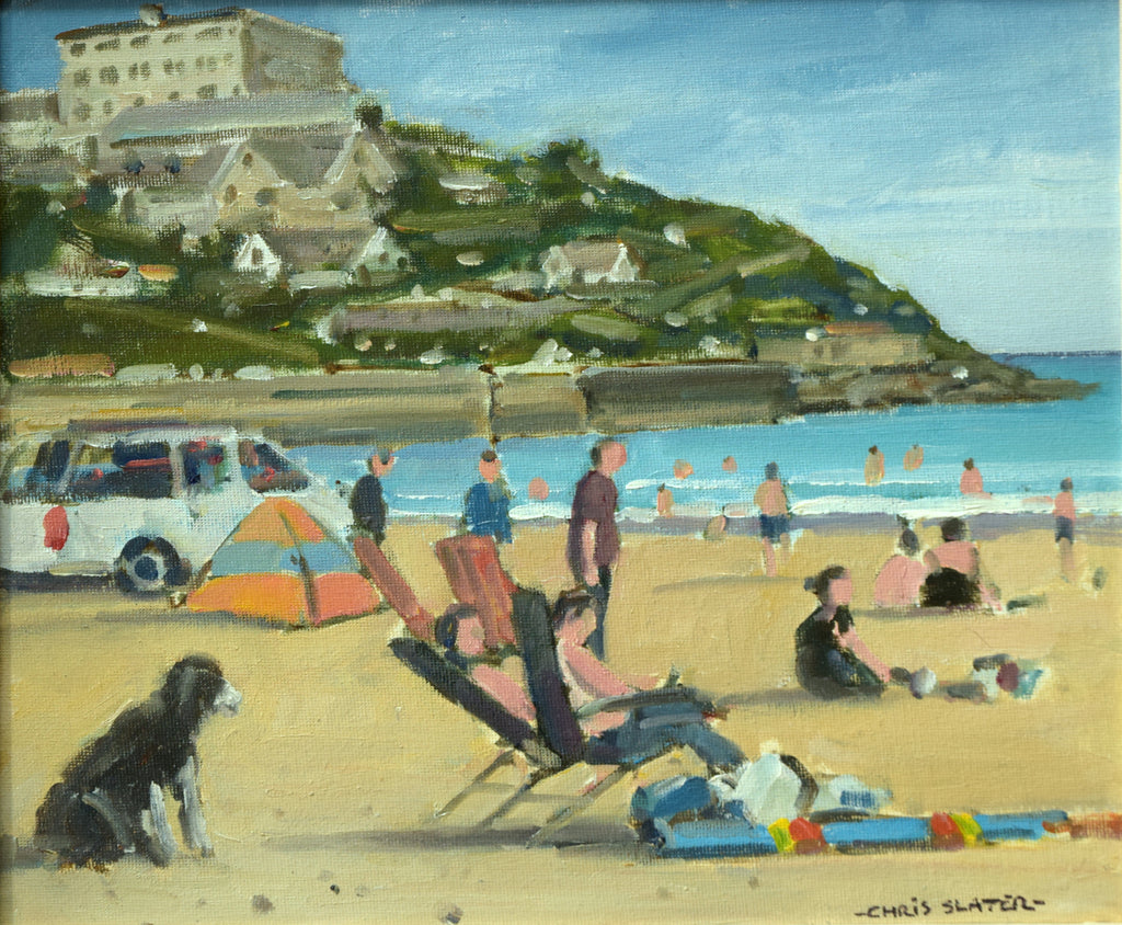 Newquay Beach, cornwall, by Chris Slater RSMA
