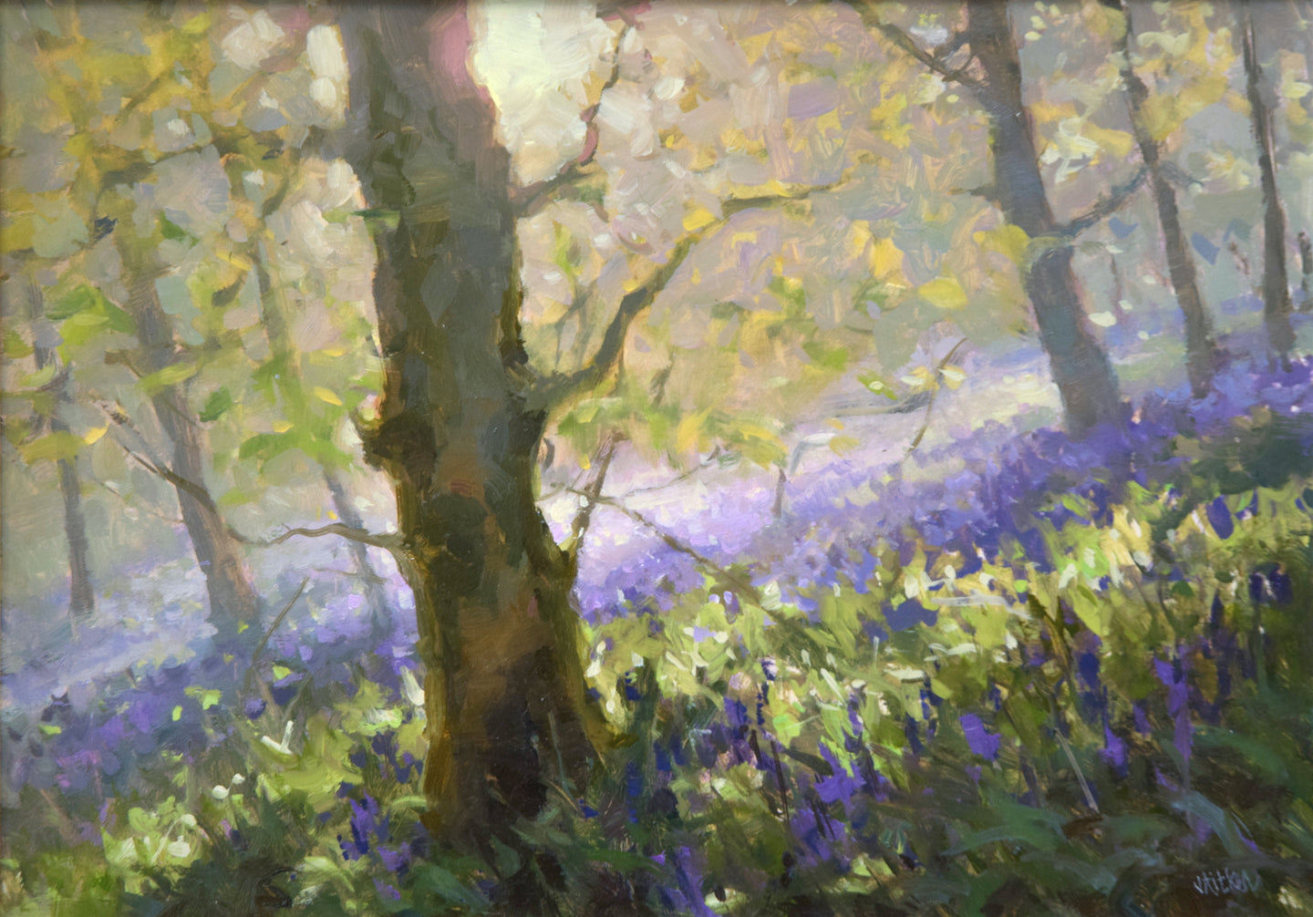 Painting in the Bluebells, by Jenny Aitken RSMA