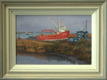Load image into Gallery viewer, Red Fishing Boat, Brancaster Staithe, by Peter Barker
