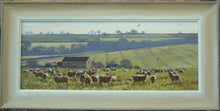 Load image into Gallery viewer, Sheep on Stubble Turnips, with Red Kites, by Peter Barker
