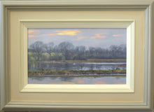 Load image into Gallery viewer, Swans on Flooded Fields, by Peter Barker RSMA - P E T E R     B A R K E R     F I N E     A R T 
