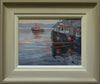 Oil painting of Portree Harbour by Peter Barker framed