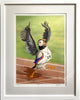 Athletic Puffin in fresh white frame and glass with white mount
