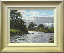 Load image into Gallery viewer, Oil painting of the River Ure in the Yorkshire Dales, in its hand-painted frame
