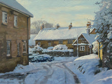 Load image into Gallery viewer, Snow covered Back Lane of Rutland Village South Luffenham by Peter Barker RSMA
